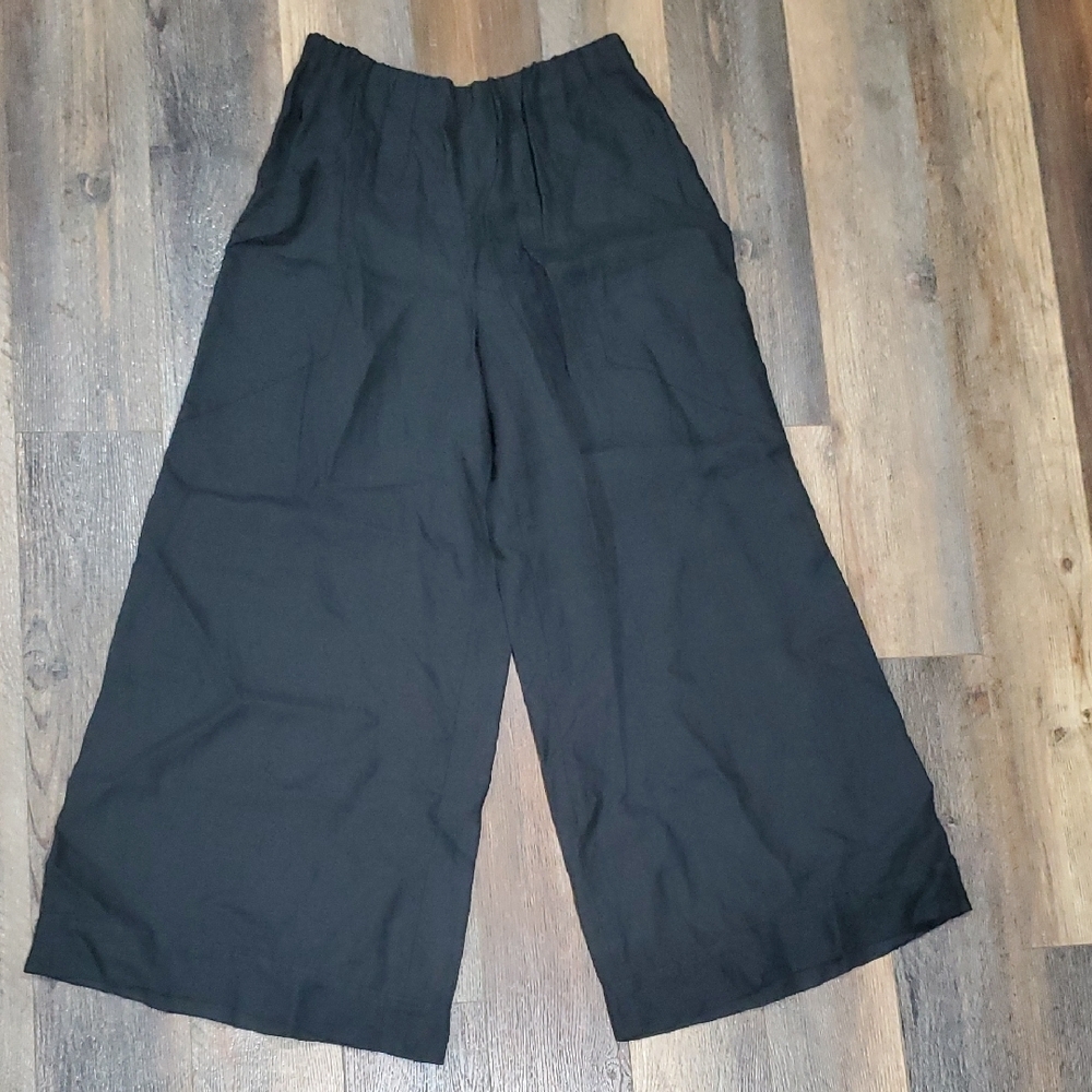 Lili Black Line High-Waisted Wide Leg Pants Lagenlook